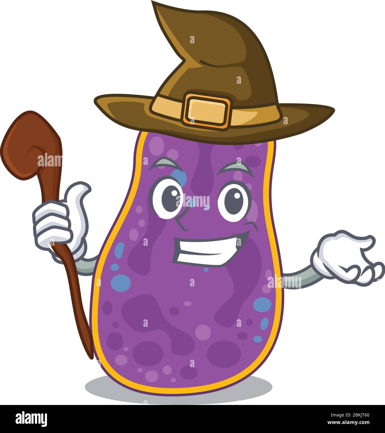Shigella sp. Bakterien hinterhältig und knifflige Hexe Cartoon-Charakter Stock Vektor
