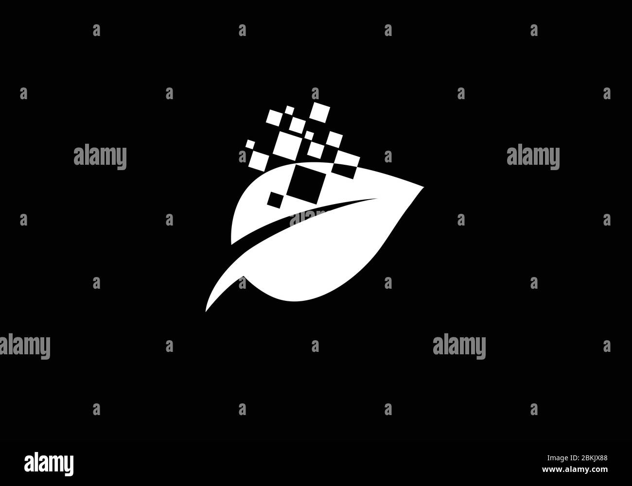 Creative Leaf Technology Logo Design Template, Green Technology Logo Designs Konzept Stock Vektor