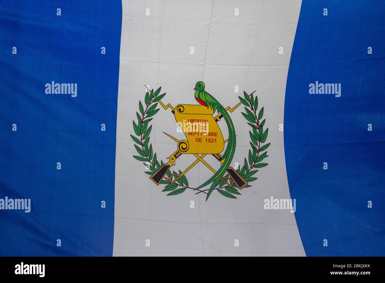 Nahaufnahme der guatemaltekischen Flagge Stockfoto