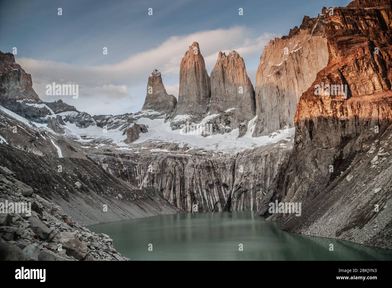 Blick auf die Torres del Paine in Chile Stockfoto