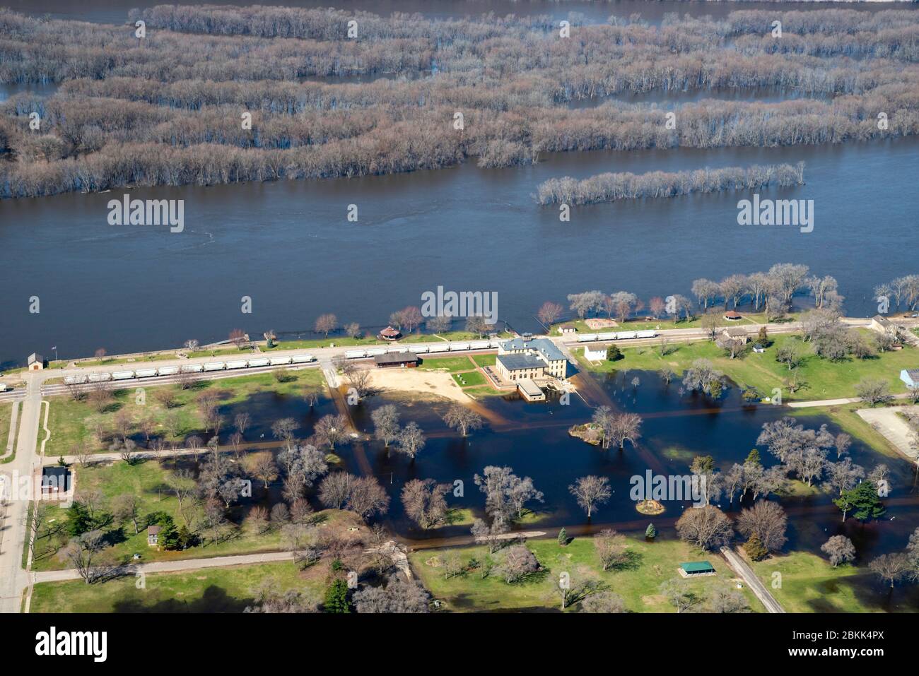 Das historische Dousman House auf St. Feriole Island und dem