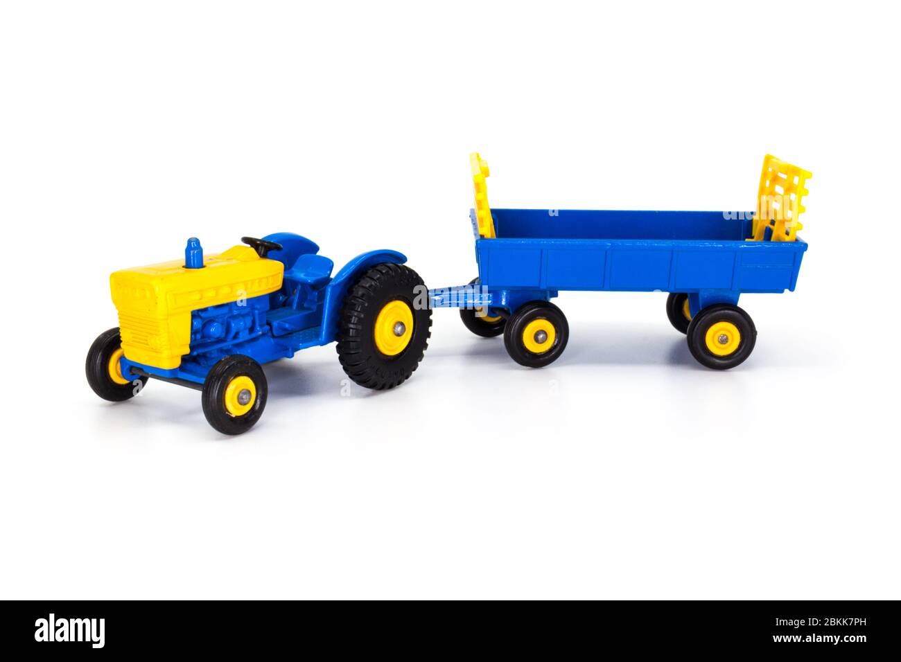 Lesney Products Matchbox Modell Spielzeugauto 1-75 Serie Nr. 39 Ford Traktor und Nr. 40 Hay Trailer Stockfoto