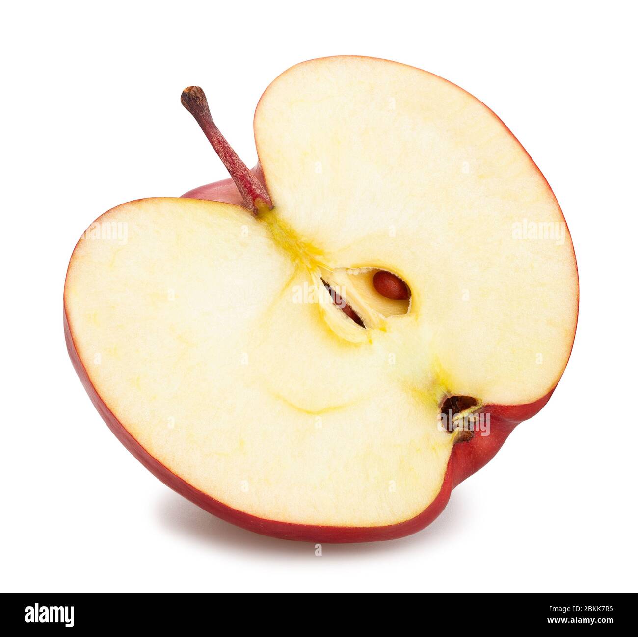 In Scheiben geschnitten rot köstlichen Apfelpfad auf weiß isoliert Stockfoto