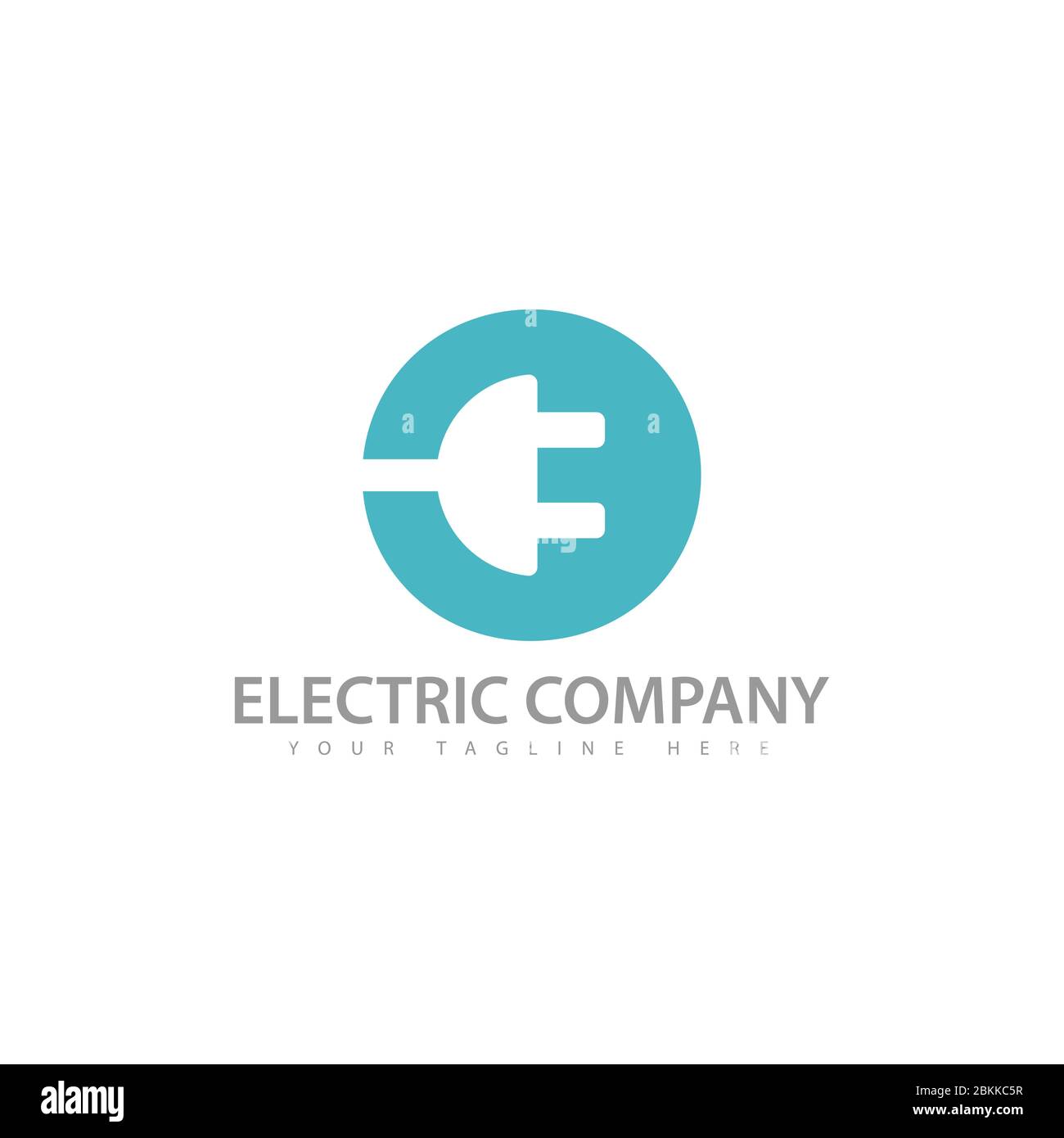 Kreis Elektrizität Logo mit elektrischen Stecker Symbol in negativen Raum Design-Technik Stil Vektor Stock Vektor