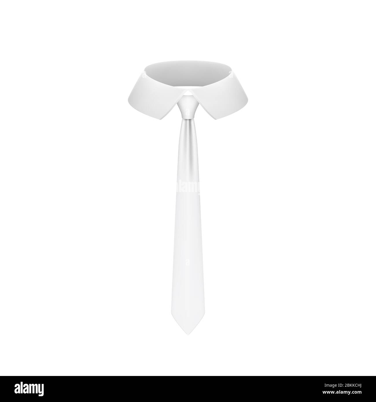 Realistische weiße Krawatte isoliert auf weißem Hintergrund,  Vektor-Illustration Stock-Vektorgrafik - Alamy