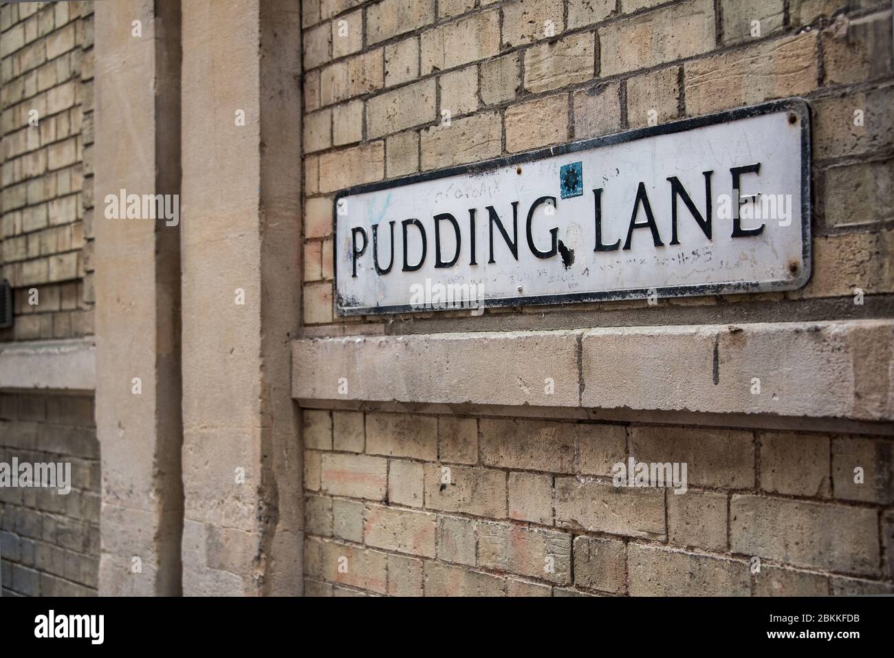 Schild „Pudding Lane“, St Albans Stockfoto