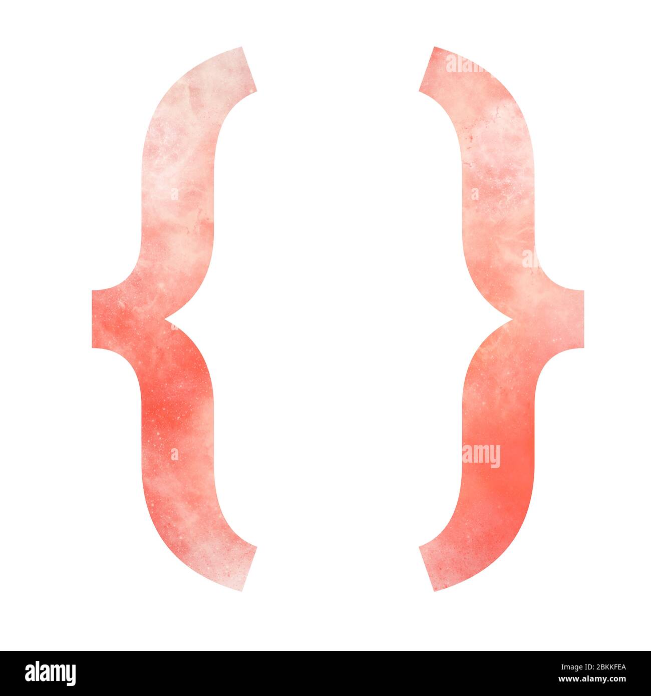 Orangefarbenes Leerzeichen. Lockiges Korsett öffnen oder schließen. Digitale Kunst isoliert auf weißem Hintergrund. Abbildung des Lagerbestands. Stockfoto