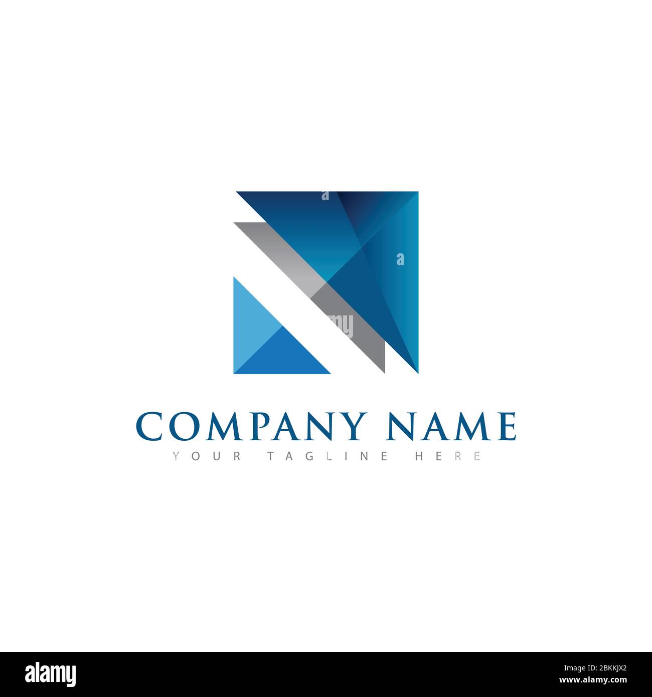 Abstraktes, glänzendes Logo mit mehreren Ebenen oder gestapelten quadratischen Symbolen für die Marke des Unternehmens oder Unternehmens Stock Vektor