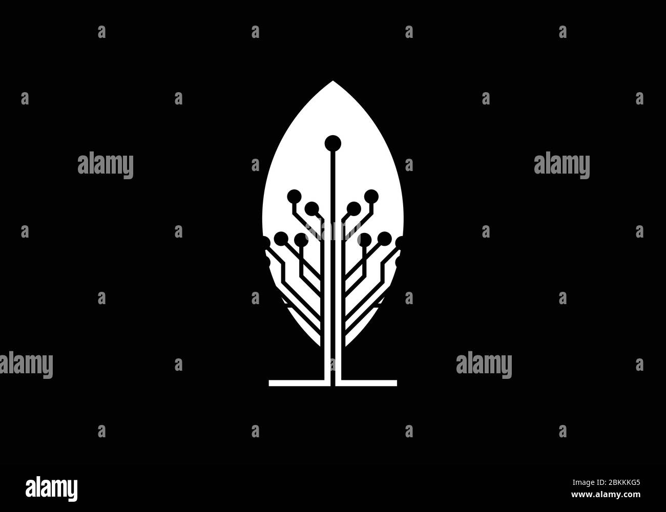 Creative Leaf Technology Logo Design Template, Green Technology Logo Designs Konzept Stock Vektor