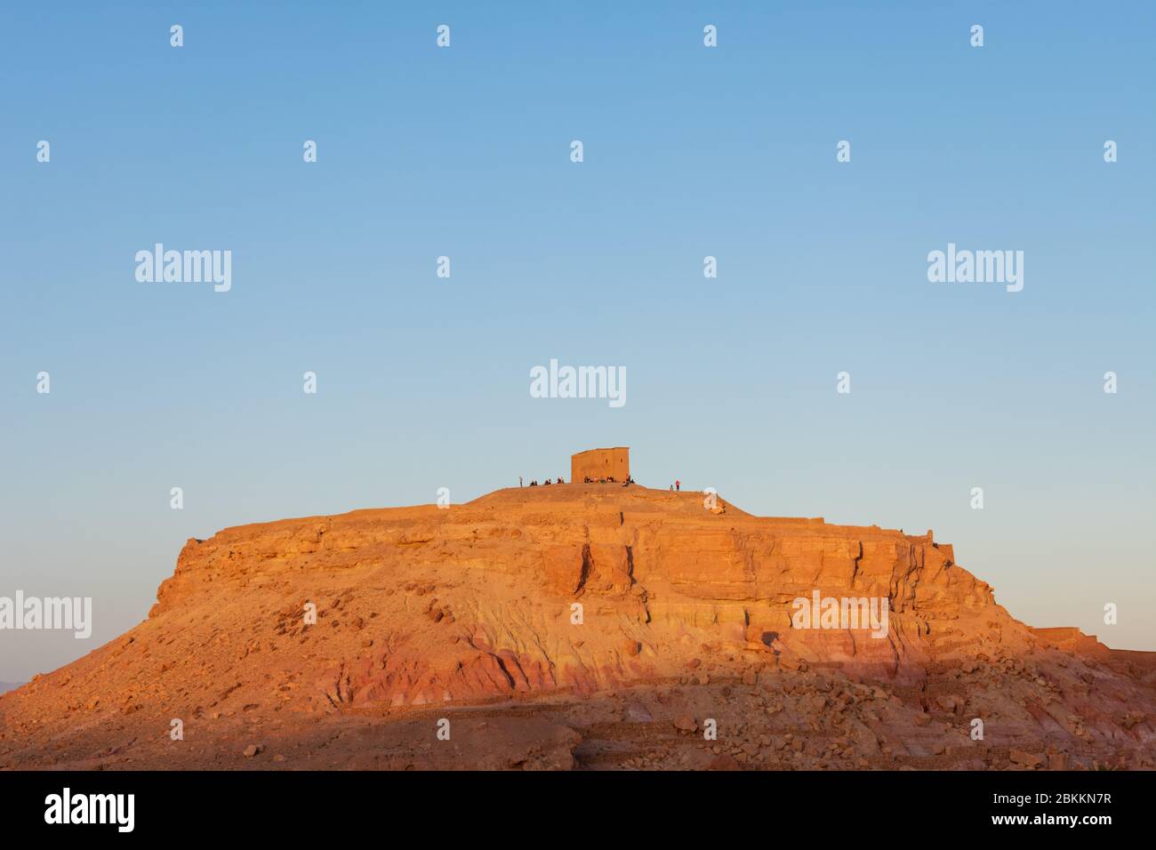 Die Spitze von Ait Ben Haddou in Marokko bei Sonnenuntergang Stockfoto
