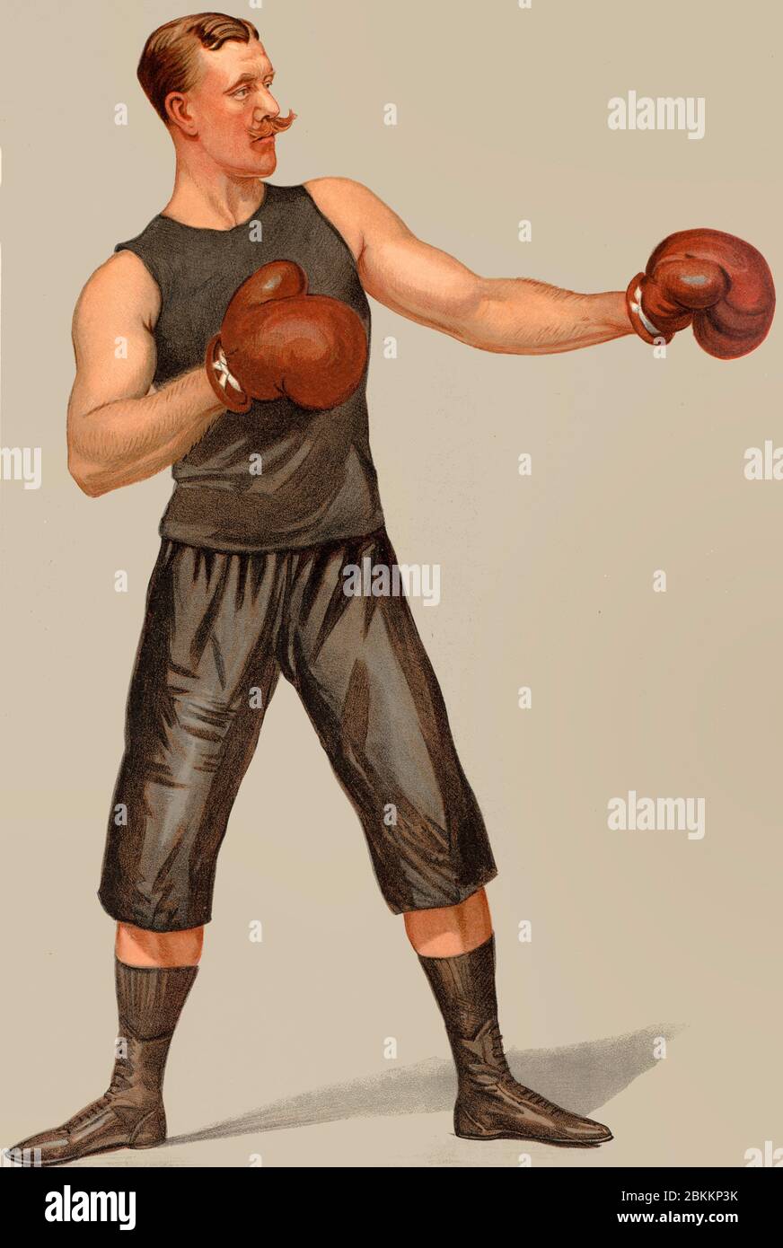 Hard Hitter - EIN Boxer, um 1896 Stockfoto