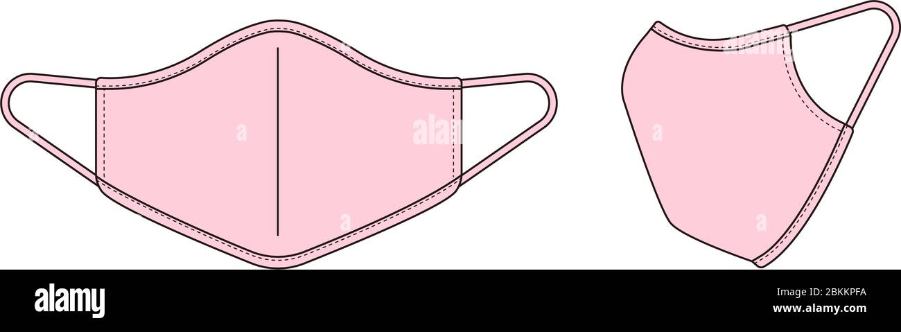 Medizinische Gesichtsmaske Vektor Vorlage Illustration / rosa Stock Vektor