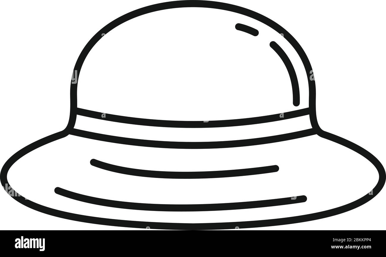 Sonnenschutz Mann Hut Symbol. Umriss Sonnenschutz Mann Hut Vektor-Symbol für Web-Design isoliert auf weißem Hintergrund Stock Vektor