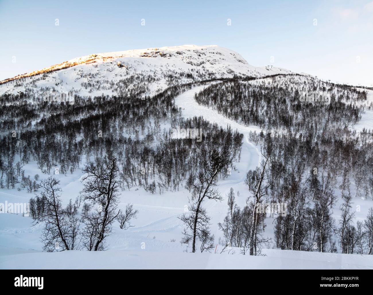 Hovden Norwegen Skigebiet und Pisten Stockfoto