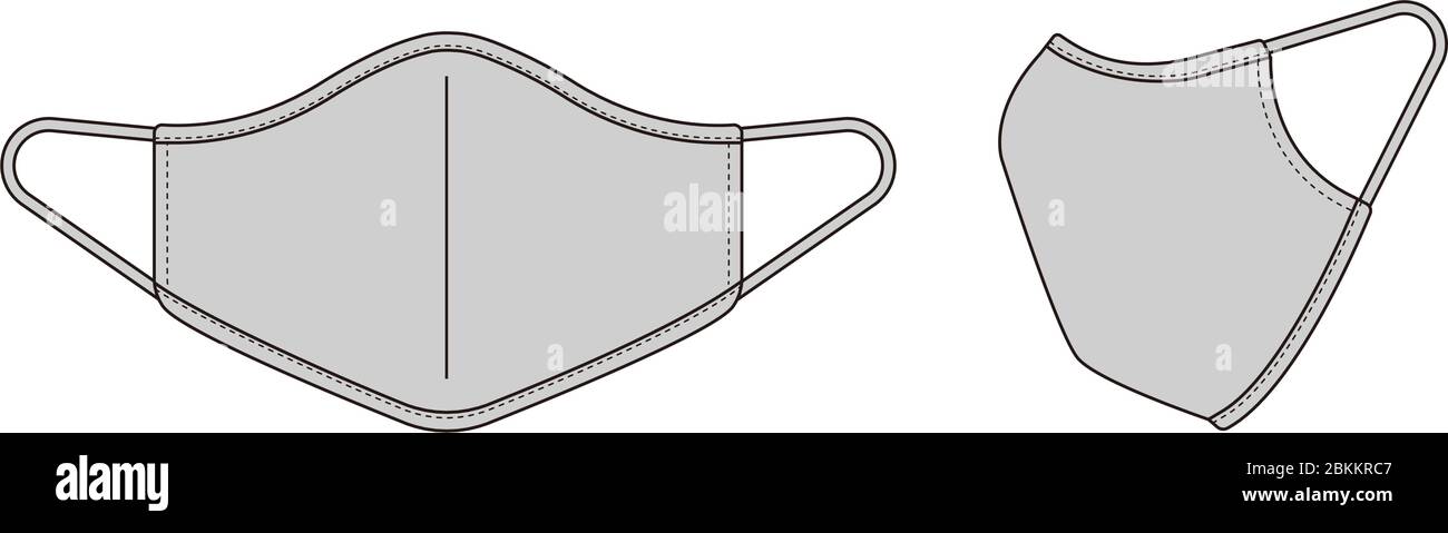 Medizinische Gesichtsmaske Vektor Vorlage Illustration / grau Stock Vektor