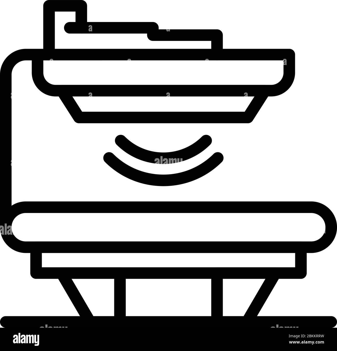 Symbol für medizinischen Röntgenscanner, Umriss Stock Vektor