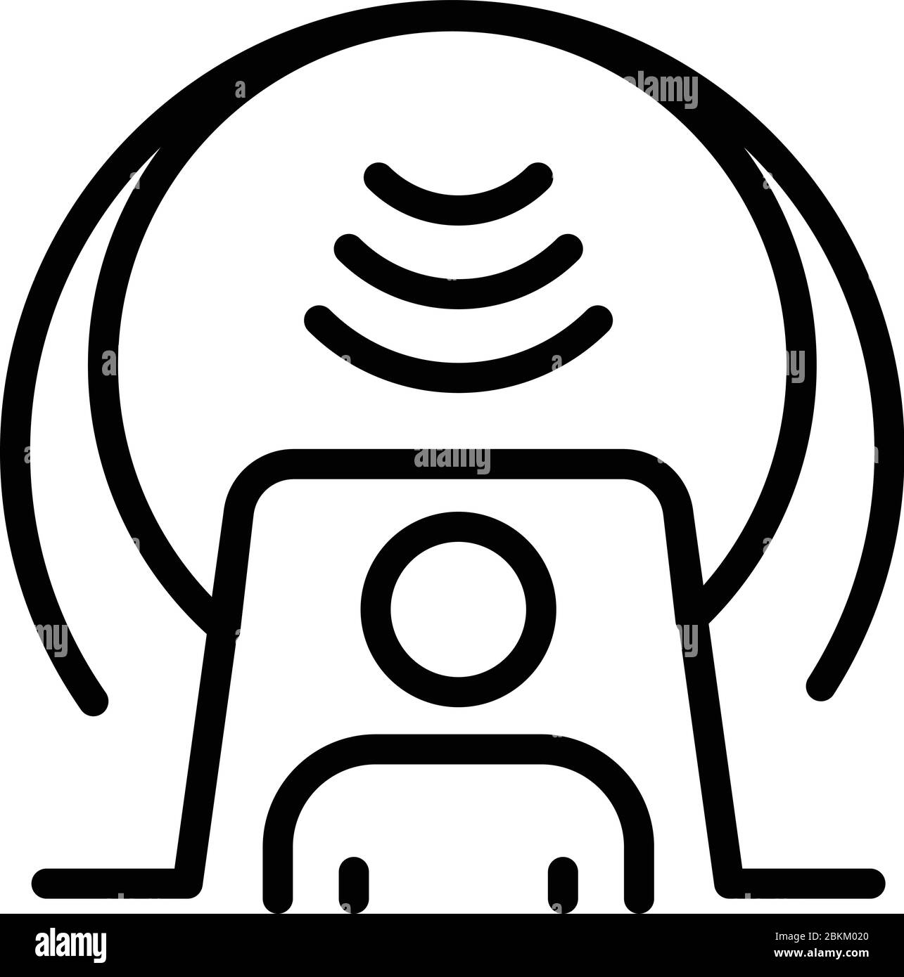 Symbol für MRI-Tests, Umriss Stock Vektor