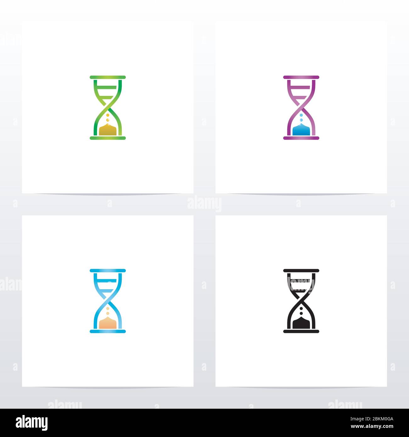 Sanduhr und DNA Logo Design Stock Vektor