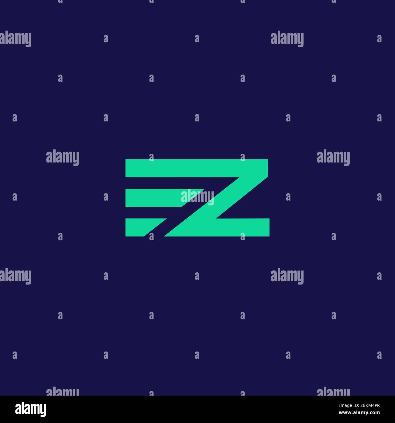 EZ E Z Letter Logo Design in grünen Farben. Kreative Moderne Buchstaben Vektor-Symbol Logo Illustration. Stock Vektor