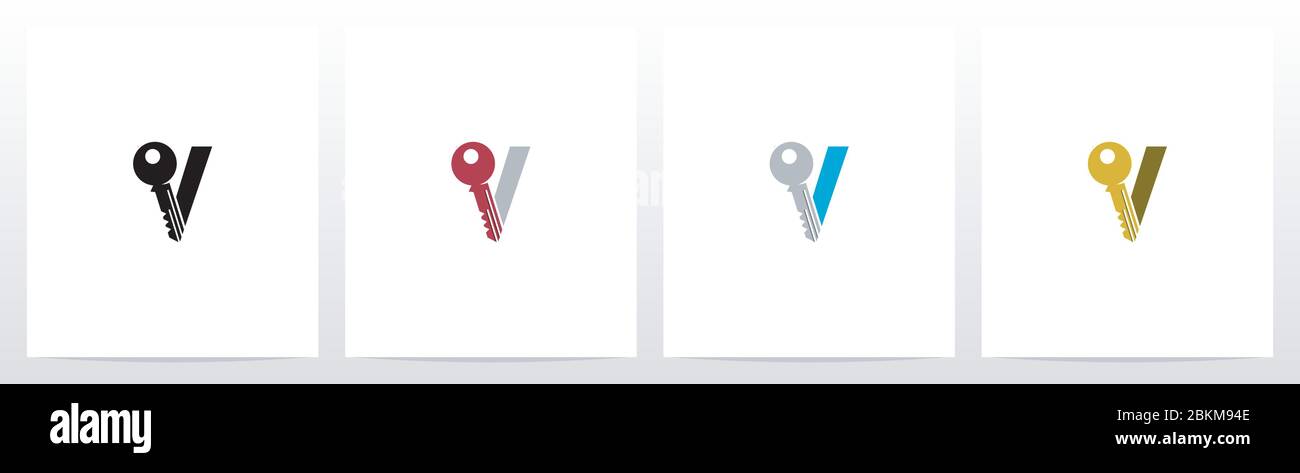 Schlüssel zum Logo-Design V Stock Vektor