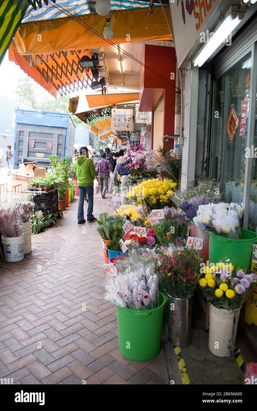 Blumenmarkt in Hongkong Stockfoto