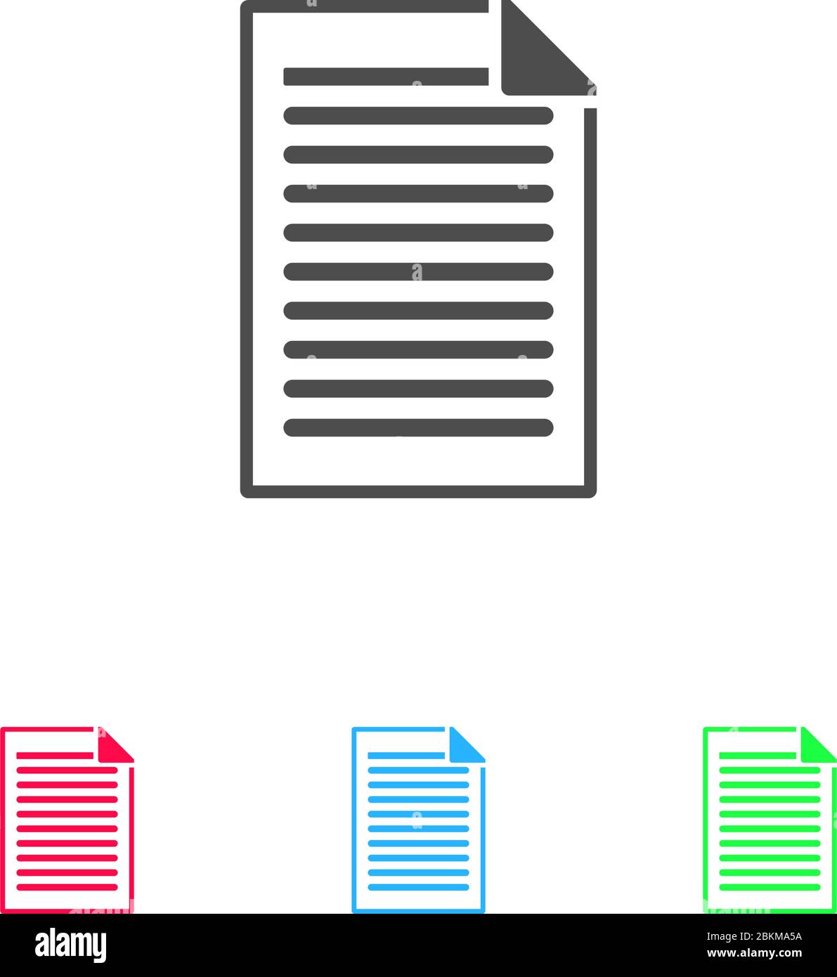 Dokumentsymbol flach. Farbpiktogramm auf weißem Hintergrund. Vektor-Illustration Symbol und Bonus-Symbole Stock Vektor