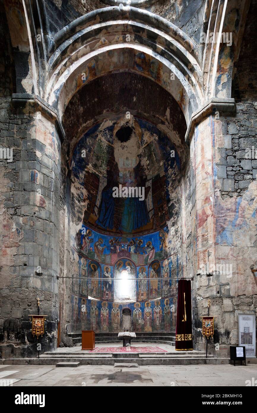 Interieur und Fresken von Akhtala Kloster, armenische Kirche, mittelalterlichen Kloster Komplex, Akhtala, Lori Provinz, Armenien, Kaukasus, Asien Stockfoto
