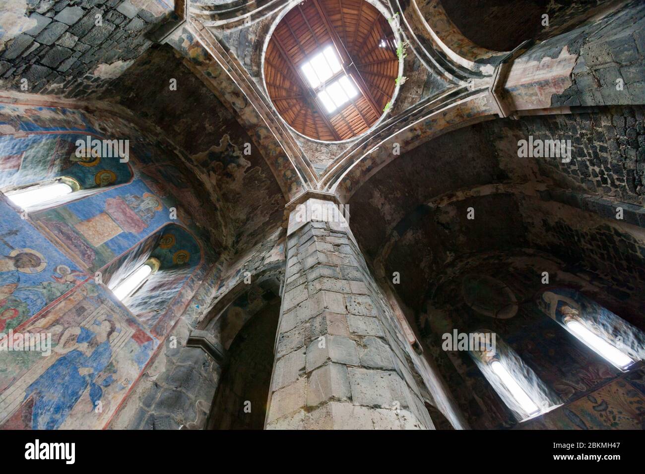 Interieur und Fresken von Akhtala Kloster, armenische Kirche, mittelalterlichen Kloster Komplex, Akhtala, Lori Provinz, Armenien, Kaukasus, Asien Stockfoto