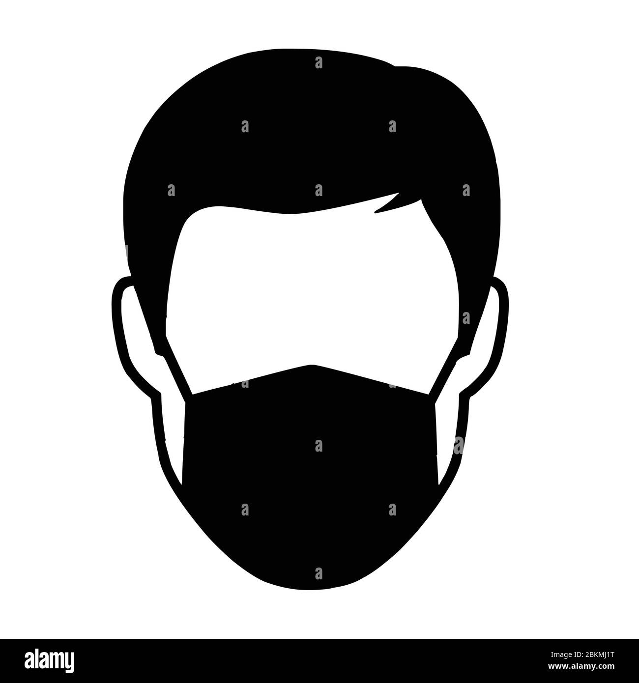 Mann mit Gesichtsmaske Symbol Vektor-Illustration Stock Vektor