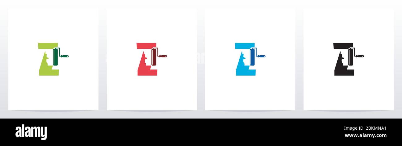 Lackrolle auf Letter Logo Design Z Stock Vektor