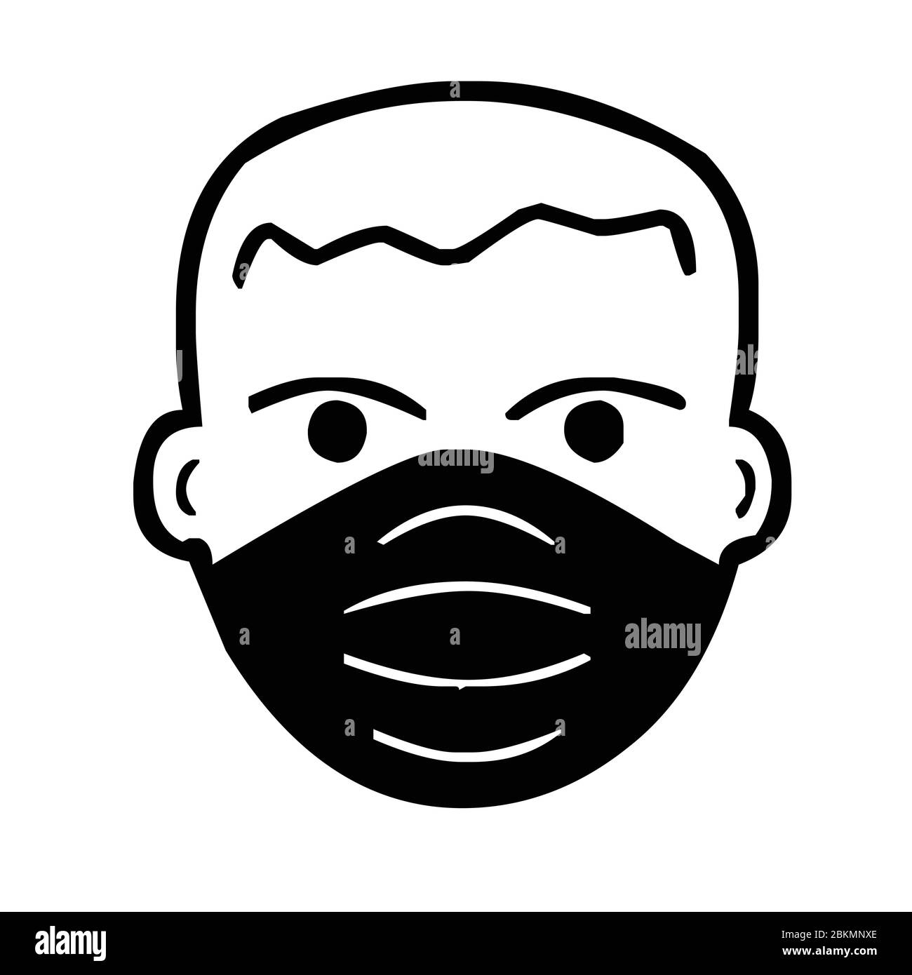 Mann mit Gesichtsmaske Symbol Vektor-Illustration Stock Vektor