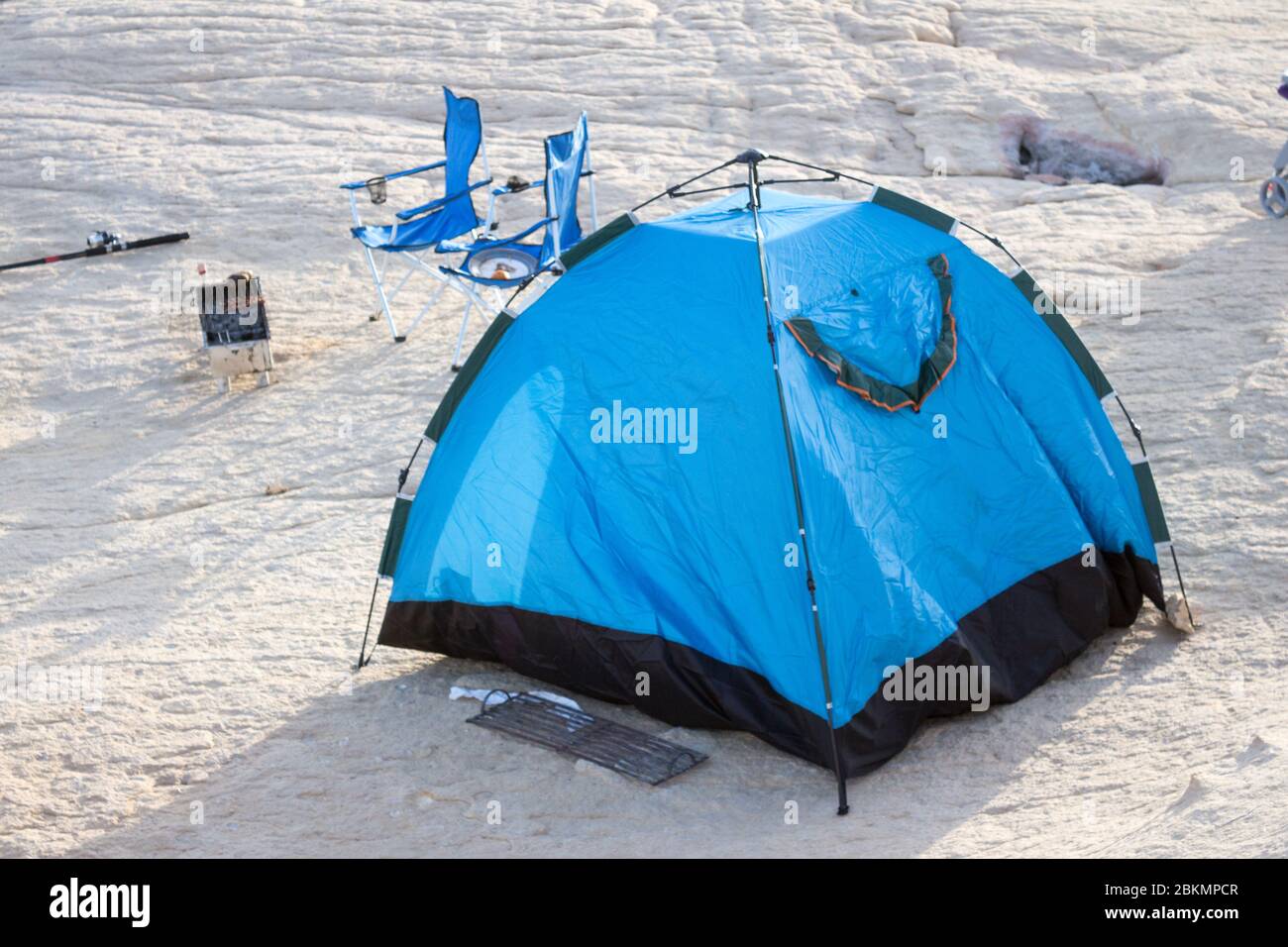 Camping in der Wüste in der Nähe Sur Fence Strand und Meer, Amazing View Oman Stockfoto