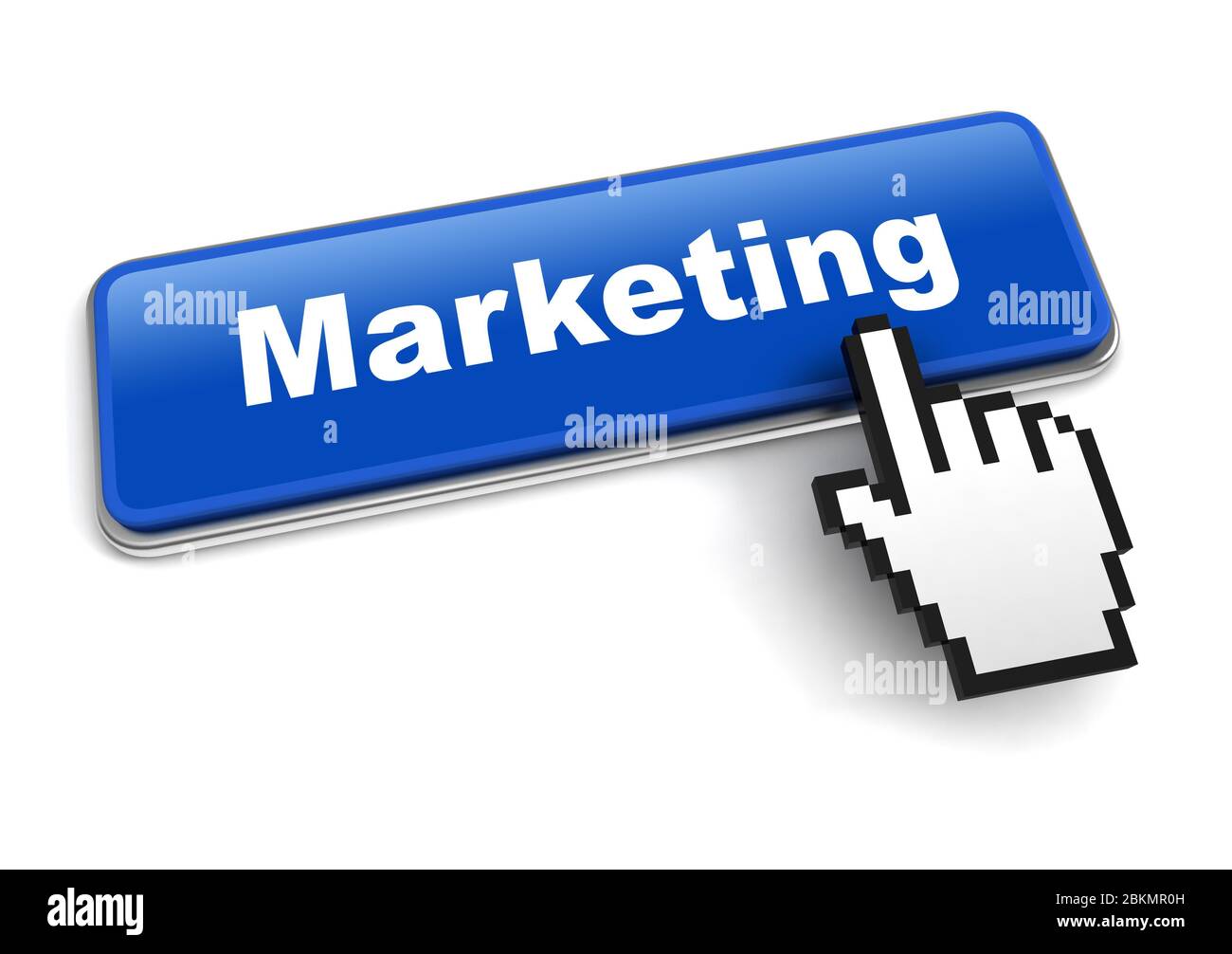 Marketing Konzept 3d-Abbildung auf weißem Hintergrund Stockfoto