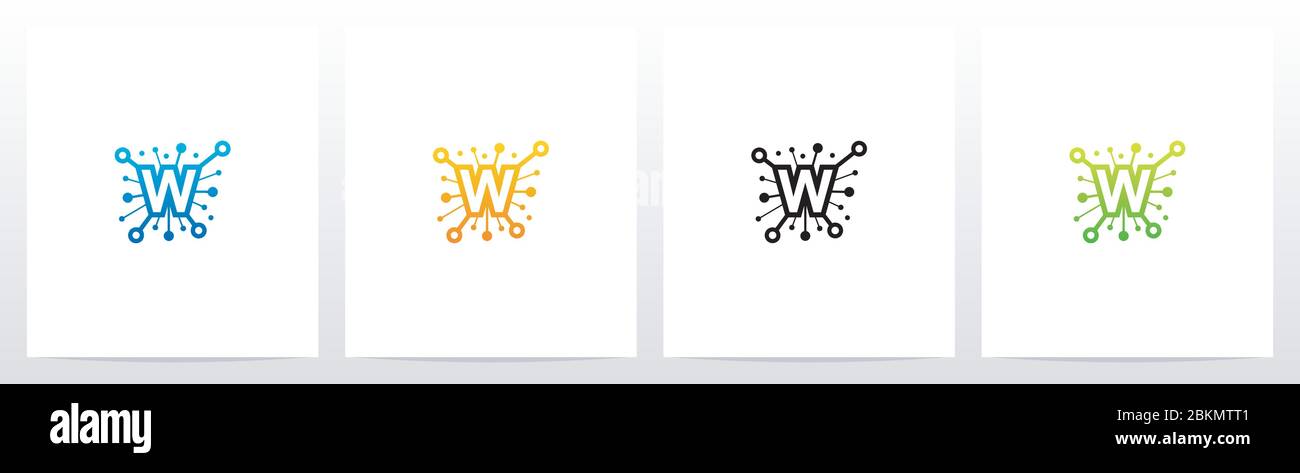 Netzwerksymbol auf dem Logo „Letter“ Design W Stock Vektor