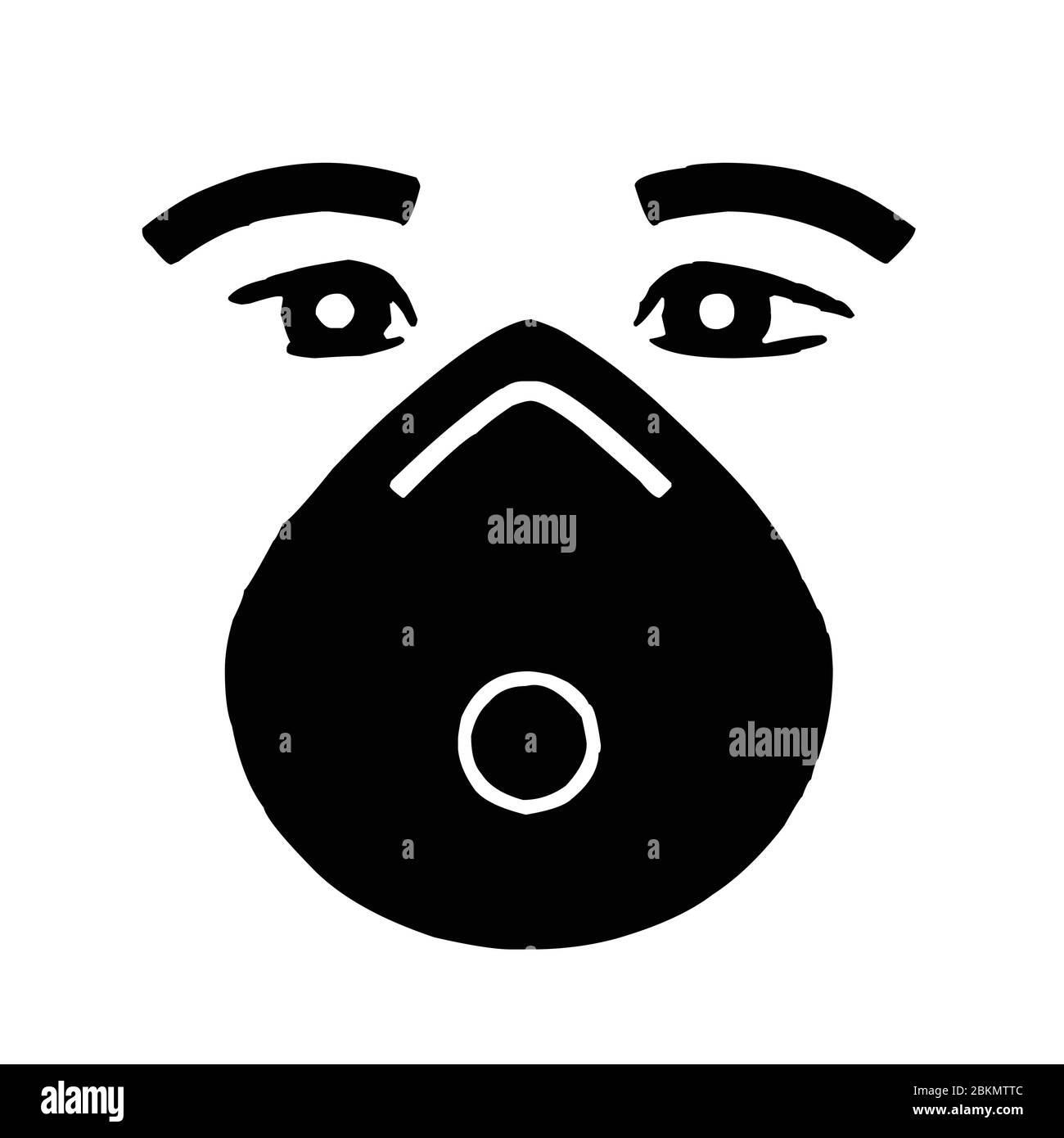 Mann mit Gesichtsmaske Symbol Vektor-Illustration Stock Vektor