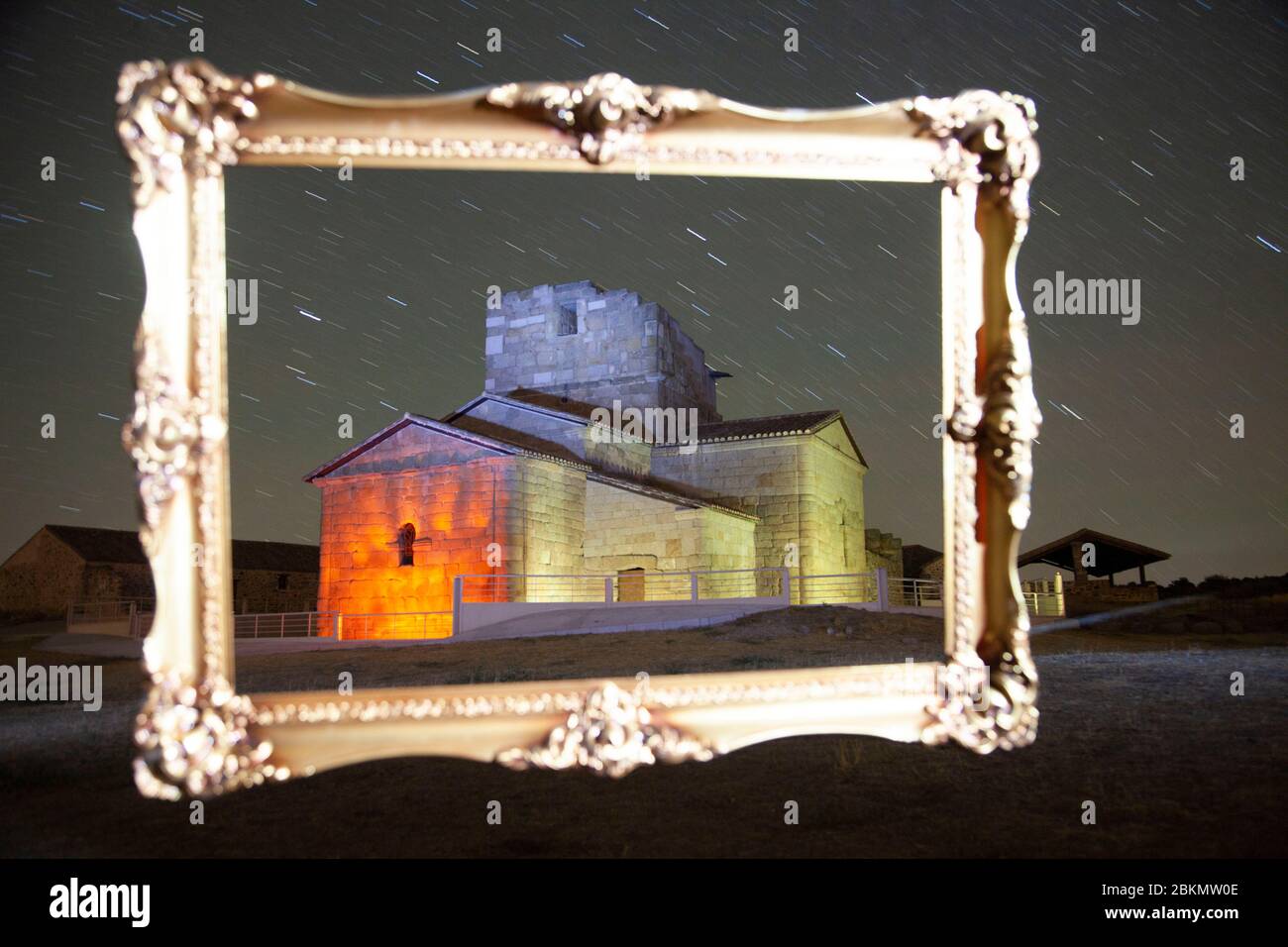 Außenansicht der westgotischen Kirche Santa Maria de Melque, Toledo Stockfoto