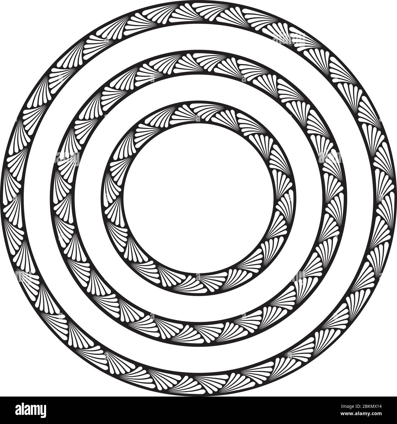 Runder Rahmen im Art déco-Stil mit Rand Stock Vektor