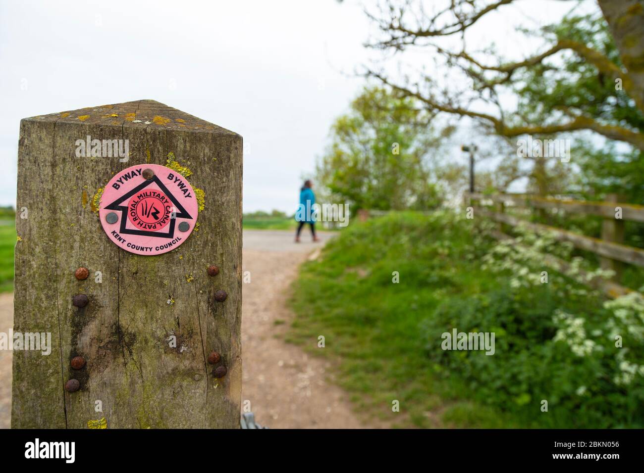 Royal Military Canal Weg Nebenstraße, am Stadtrand von Hamstreet, kent, großbritannien Stockfoto