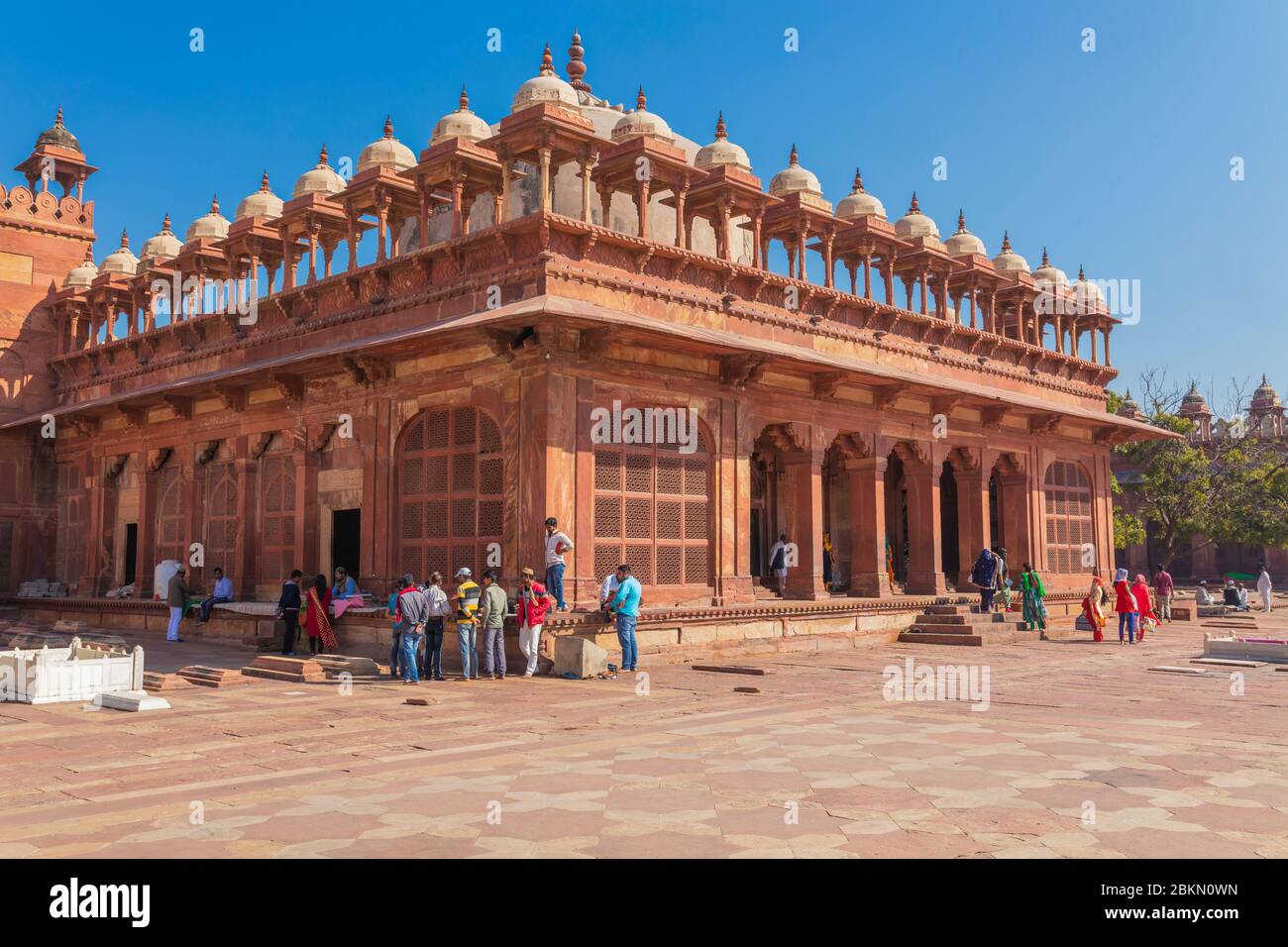 Moschee Innenhof, Fatehpur Sikri, Uttar Pradesh, Indien Stockfoto