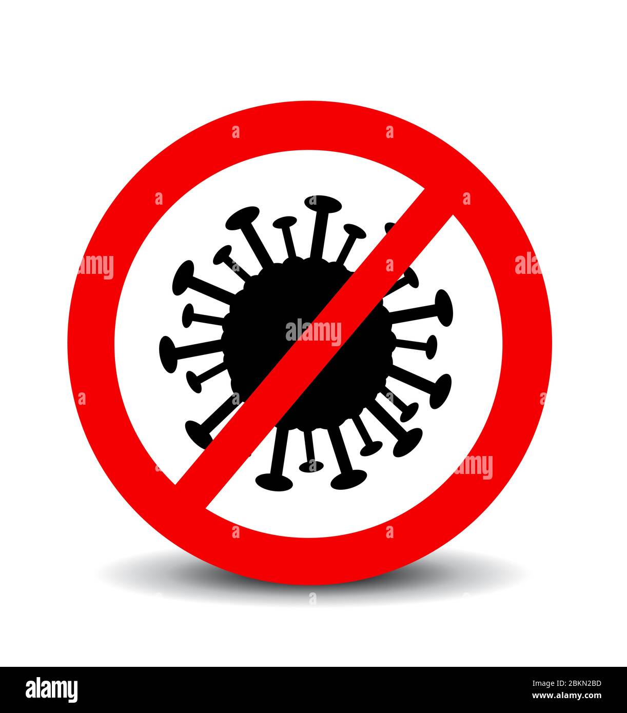 Coronavirus-Symbol mit rotem Verbotssymbol Stock Vektor