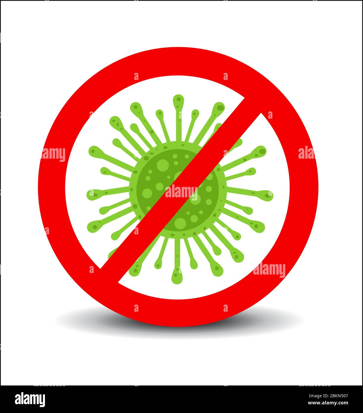 Coronavirus-Symbol mit rotem Verbotssymbol Stock Vektor