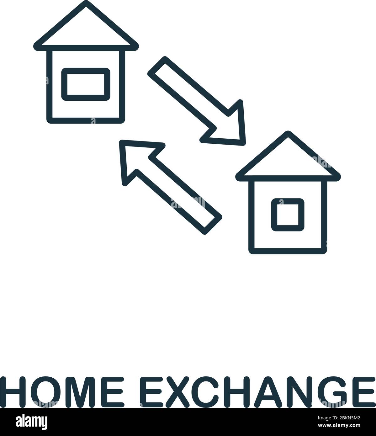 Symbol für Home Exchange. Linienstil-Symbol aus der Immobilien-Icon-Sammlung. Home Exchange Creative Element für Logo, Infografik, ux und ui Stock Vektor