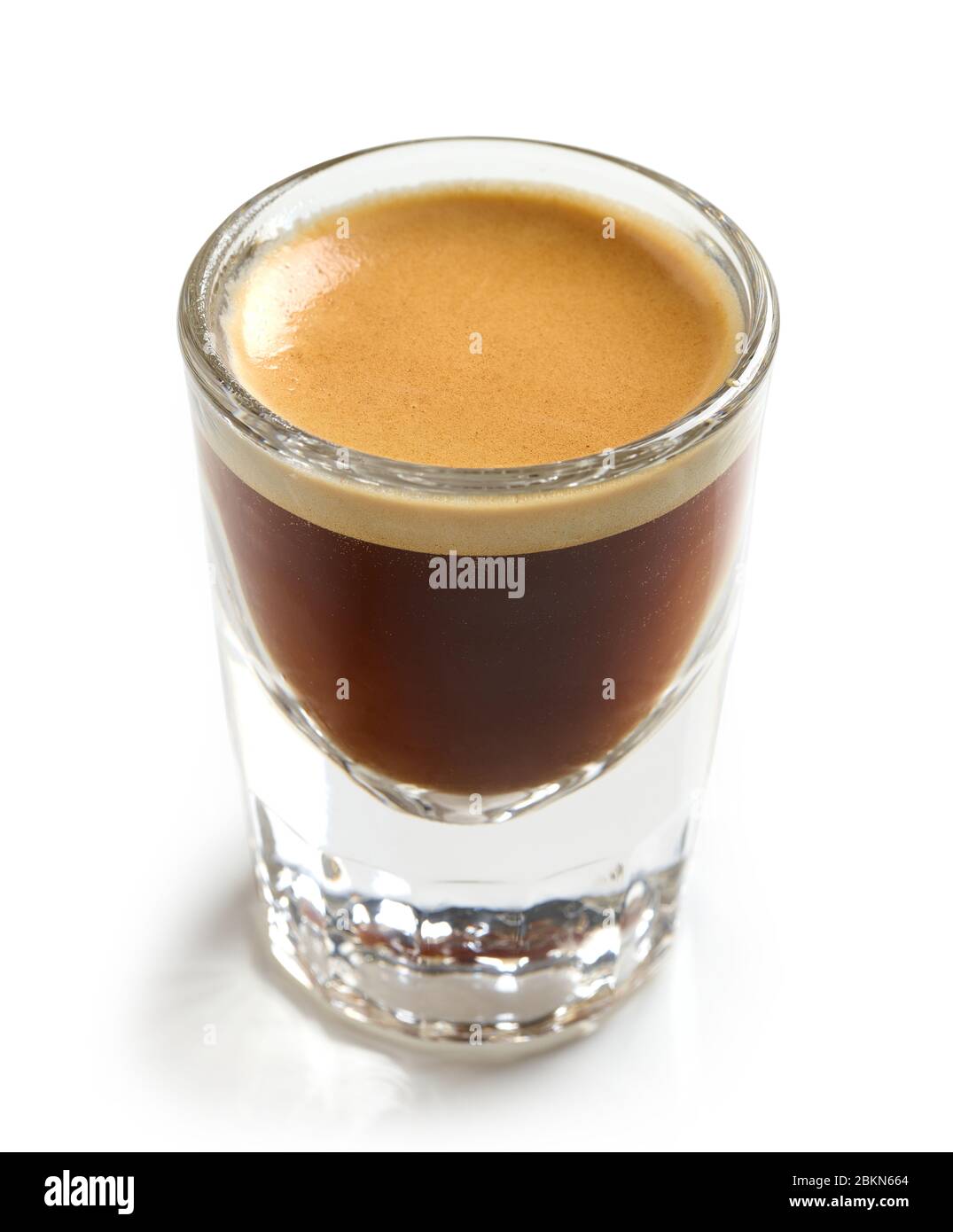 Glas frischen Espresso isoliert auf weißem Hintergrund Stockfoto