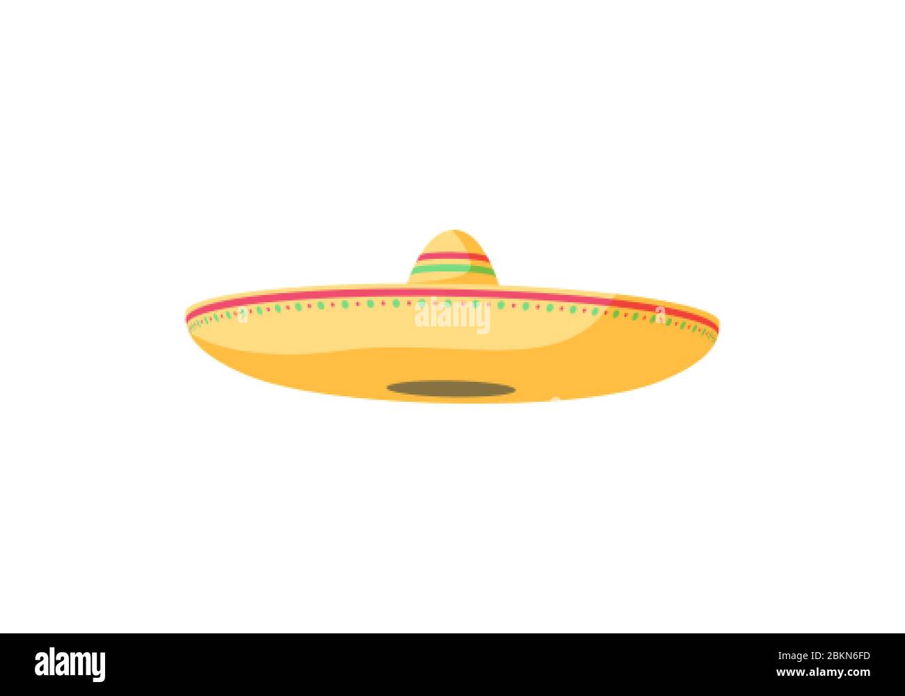 Sombrero. Mexikanischer Hut. vektor-Illustration isoliert auf einem weißen Hintergrund Stock Vektor