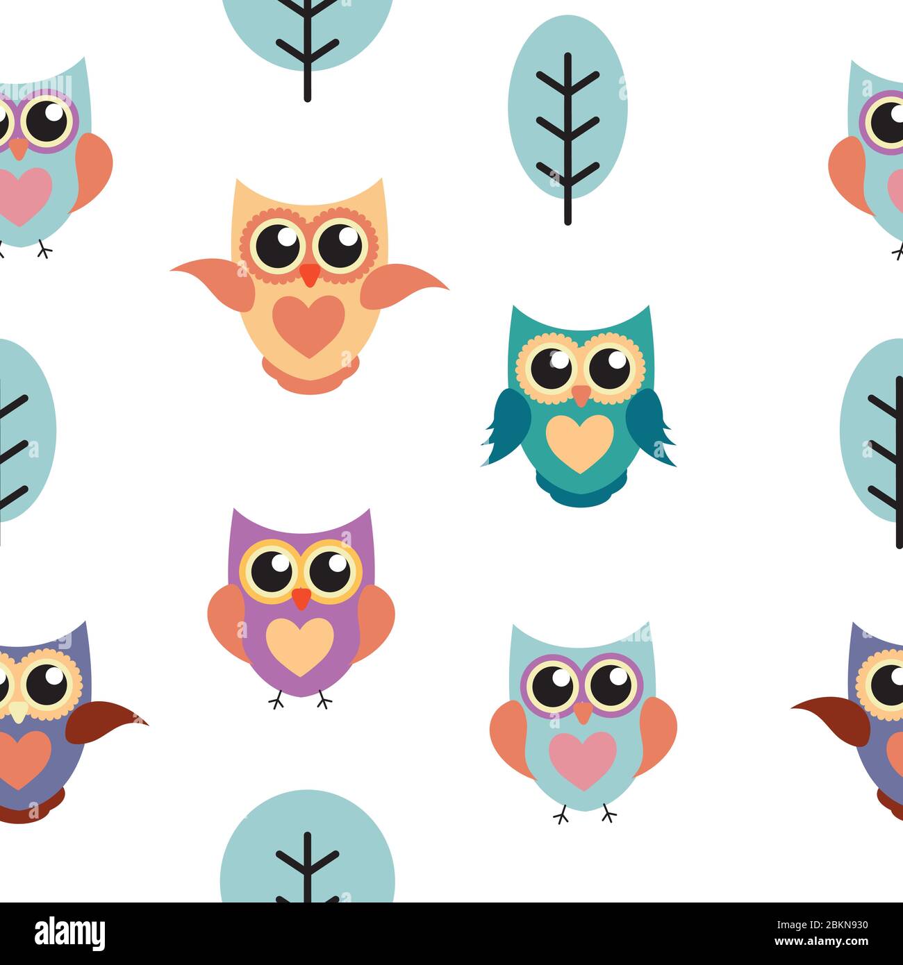 Eule-Seamless Pattern-Hintergrund-Vektor-Illustration Stock Vektor