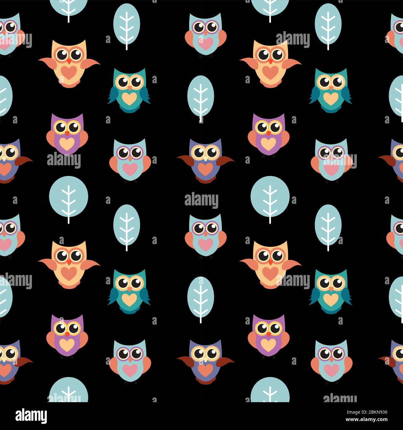 Eule-Seamless Pattern-Hintergrund-Vektor-Illustration Stock Vektor