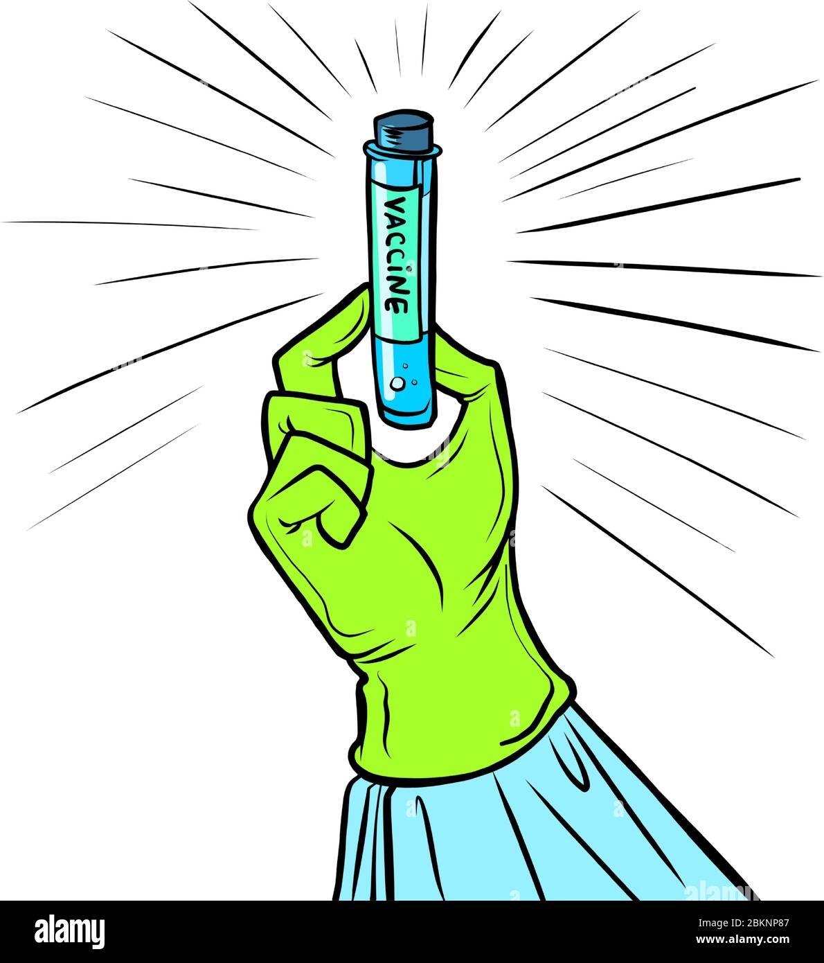 Reagenzglas-Impfstoff in der Hand Stock Vektor