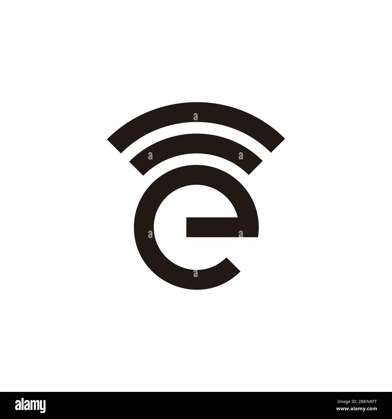 Buchstabe e Einfache geometrische Streifen Signal Symbol Logo Vektor Stock Vektor