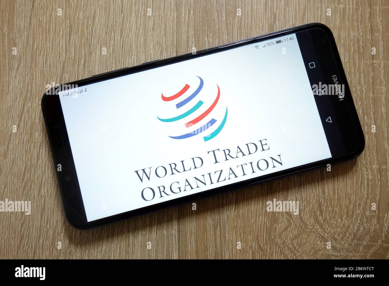 Logo der Welthandelsorganisation auf dem Smartphone Stockfoto Logo der Welthandelsorganisation auf dem Smartphone Stockfoto