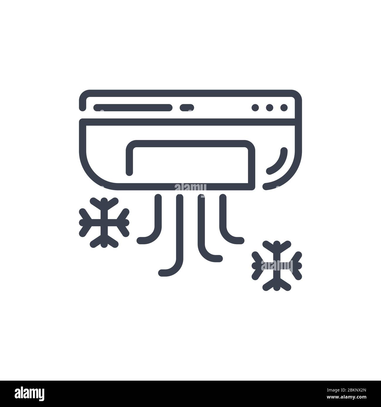 Vektor-Illustration eines Klimagerät Symbol oder Logo mit schwarzer Farbe und Linie Design-Stil Stock Vektor